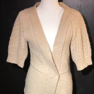 Women’s short sleeve cream cardigan